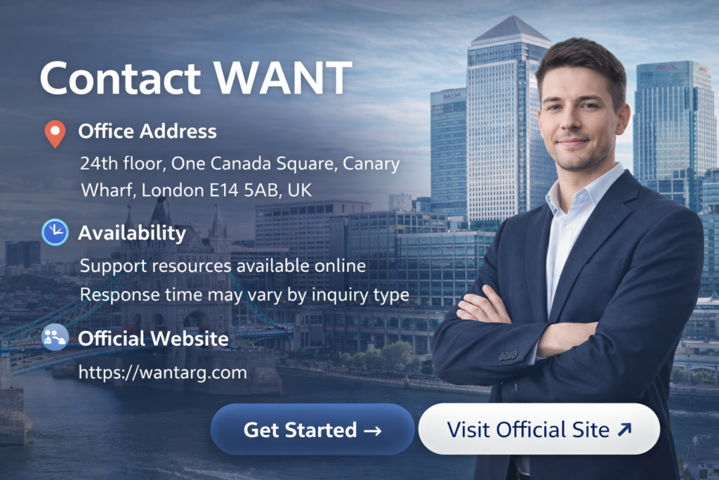 Professional business representative in a modern city office background for users who want clear contact information and global market access